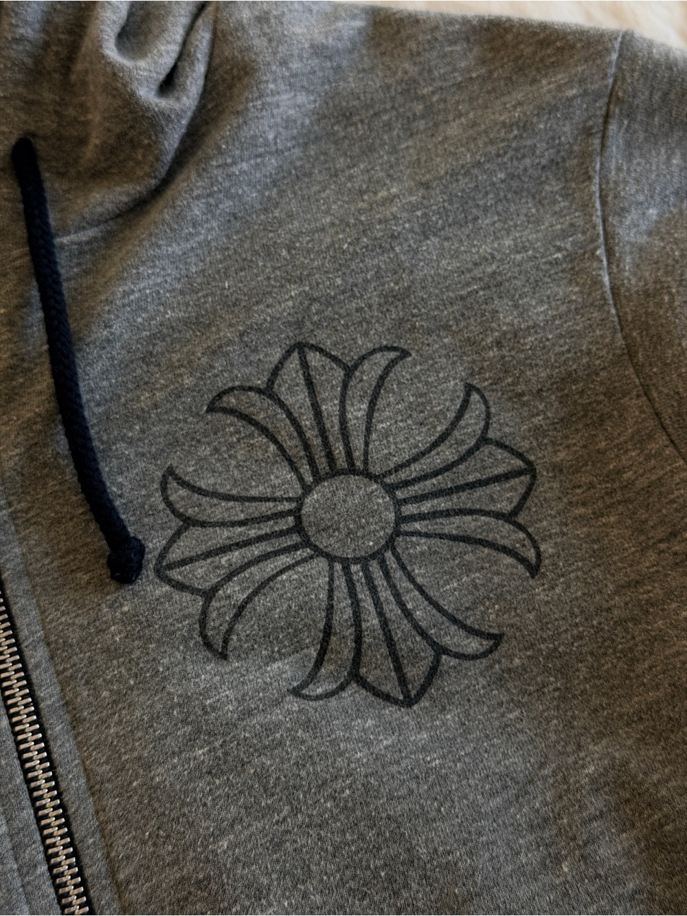 Chrome Hearts Gray Back-Logo Zip Hoodie 100% Authentic - Picture 5 of 6